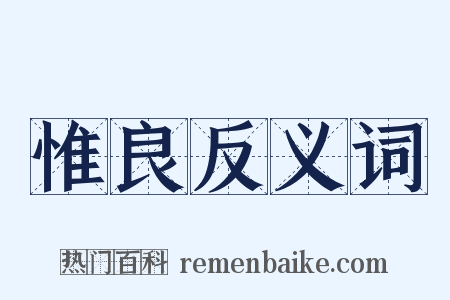 惟良反义词是什么意思的图片